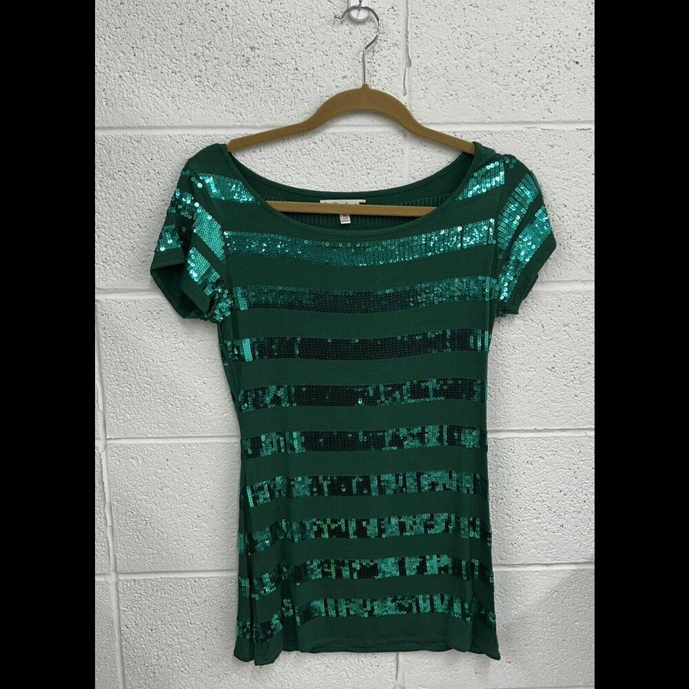 Sweetees Green Sequin T-Shirt (M)